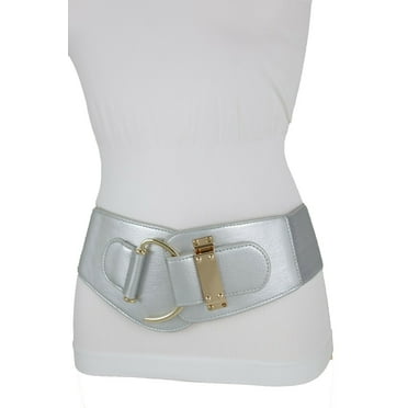 TFJ Women Fashion Belt Hip High Waist Gold Mesh Metal Narrow Band S M Green Buckle TFJ Women Fashion Belt Hip High Waist Gold Mesh Metal Narrow Band S M Green Buckle